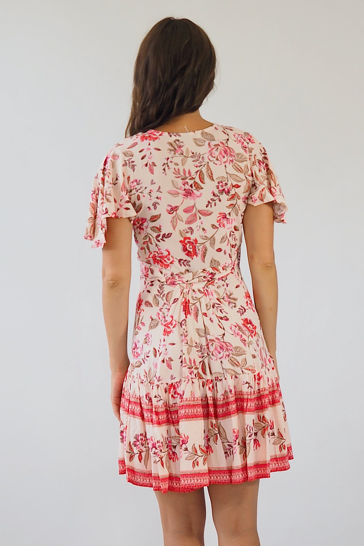 Willow Wrap dress -Pink/Red – Sage Collective